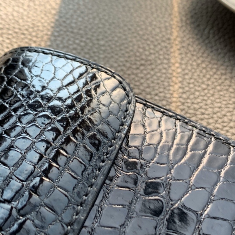 Hermes錢包 愛馬仕Constance大康錢包 純手工頂級美洲鱷魚皮 黑色