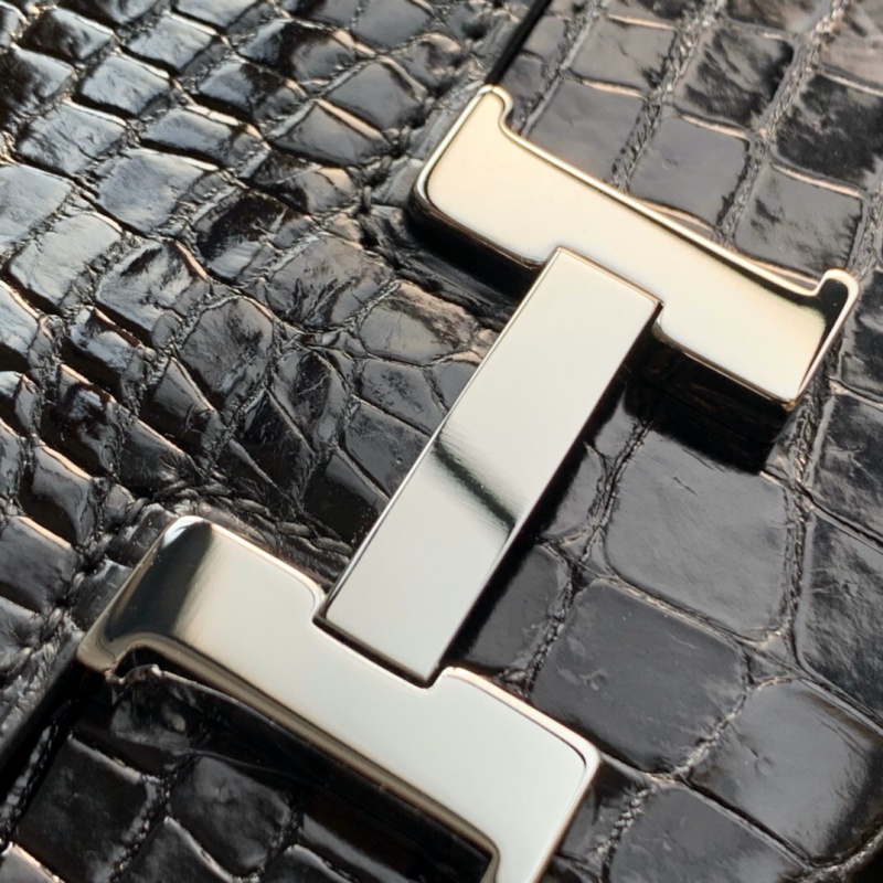 Hermes錢包 愛馬仕Constance大康錢包 純手工頂級美洲鱷魚皮 黑色