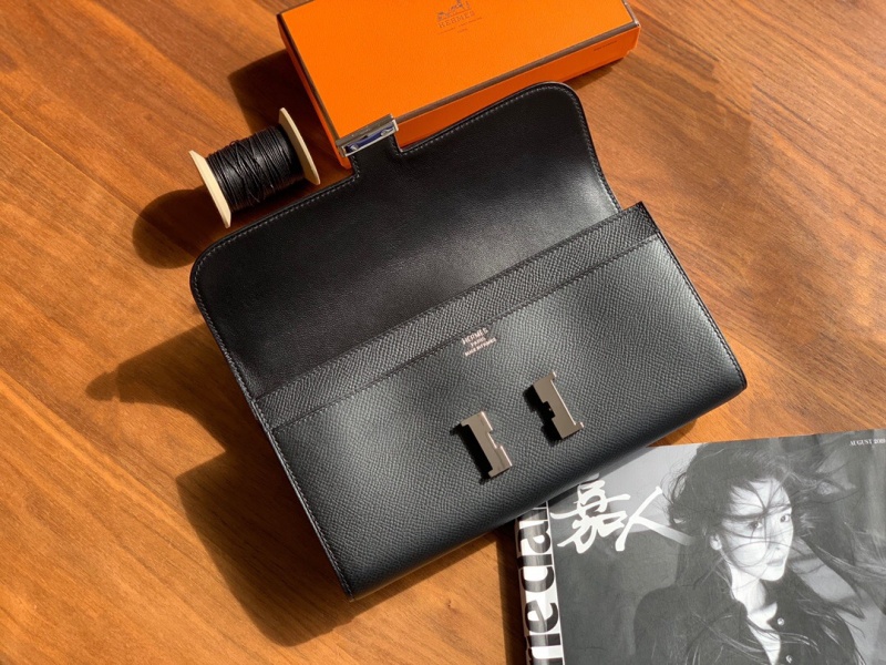 Hermes錢包 愛馬仕Constance大康錢包 純手工頂級Epsom皮 黑色