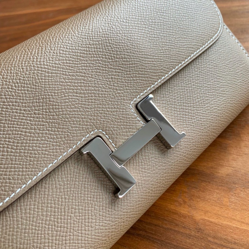 Hermes錢包 愛馬仕Constance大康錢包 純手工頂級Epsom皮 大象灰