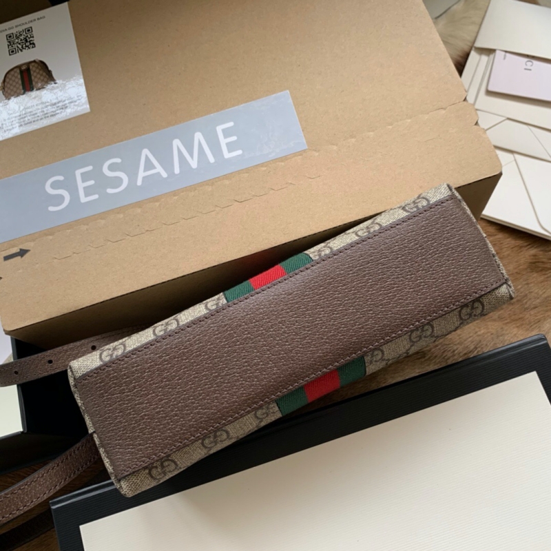 524533 Gucci Ophidia系列 GG圖案 復古風 經(jīng)典手提包 啡色