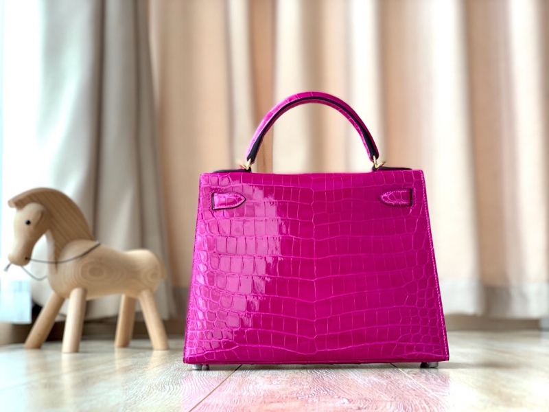 愛馬仕Hermes Kelly系列 凱莉包25cm 鱷魚皮 純手工定制版 夜譚紫