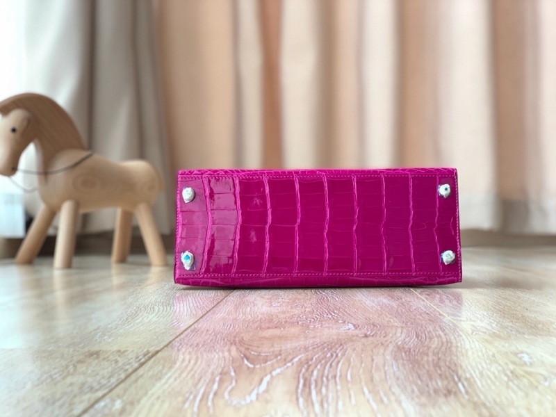 愛馬仕Hermes Kelly系列 凱莉包25cm 鱷魚皮 純手工定制版 夜譚紫
