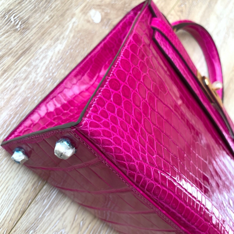 愛馬仕Hermes Kelly系列 凱莉包25cm 鱷魚皮 純手工定制版 夜譚紫