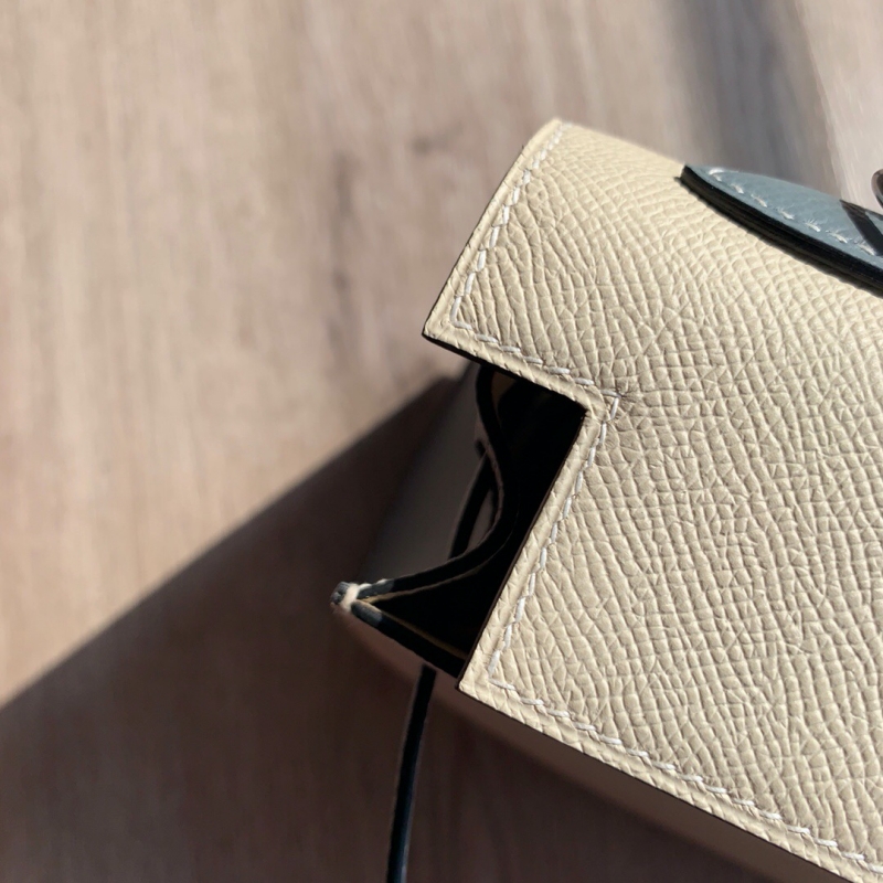 愛馬仕Hermes Kelly系列 凱莉包25cm Epsom皮手掌紋 純手工定制版 奶昔白