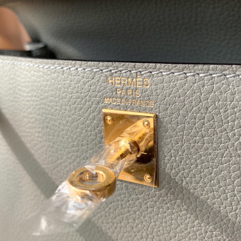 愛馬仕Hermes Kelly系列凱莉包25 togo小牛皮 純手工定制版 海鷗灰