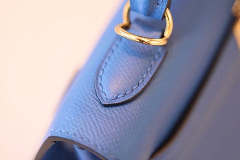 愛馬仕Hermes Kelly系列凱莉包25 Togo小牛皮 純手工定制版 瑪瑙藍