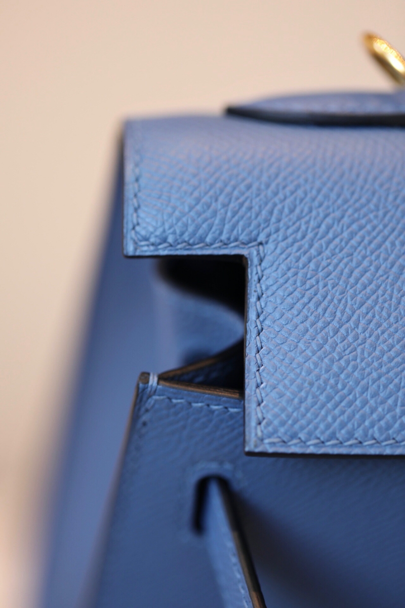 愛馬仕Hermes Kelly系列凱莉包25 Togo小牛皮 純手工定制版 瑪瑙藍