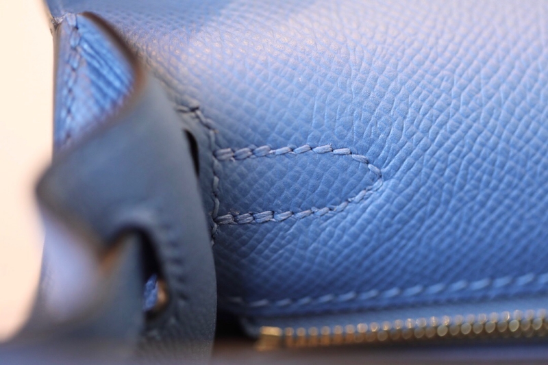 愛馬仕Hermes Kelly系列凱莉包25 Togo小牛皮 純手工定制版 瑪瑙藍