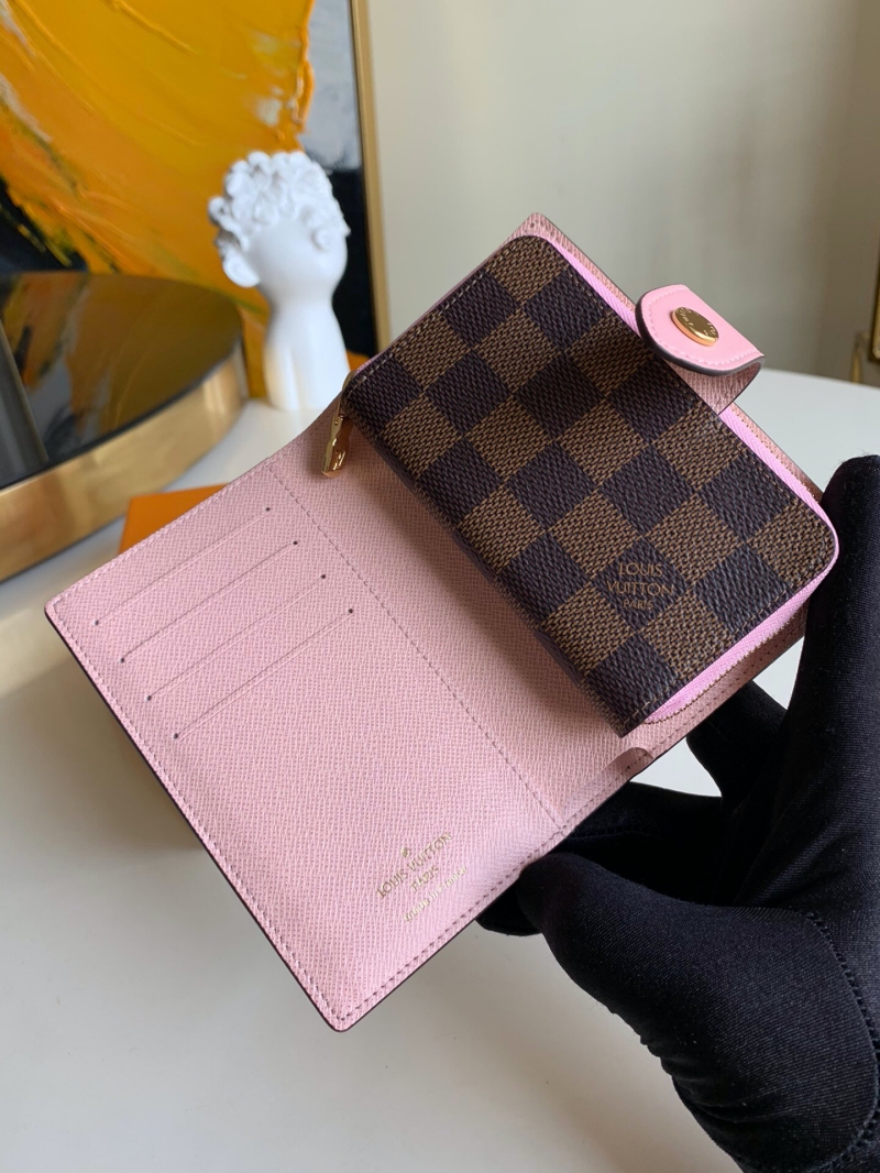 N60380 LV JULIETTE 錢夾 Damier Ebene 涂層帆布錢包 奶白色