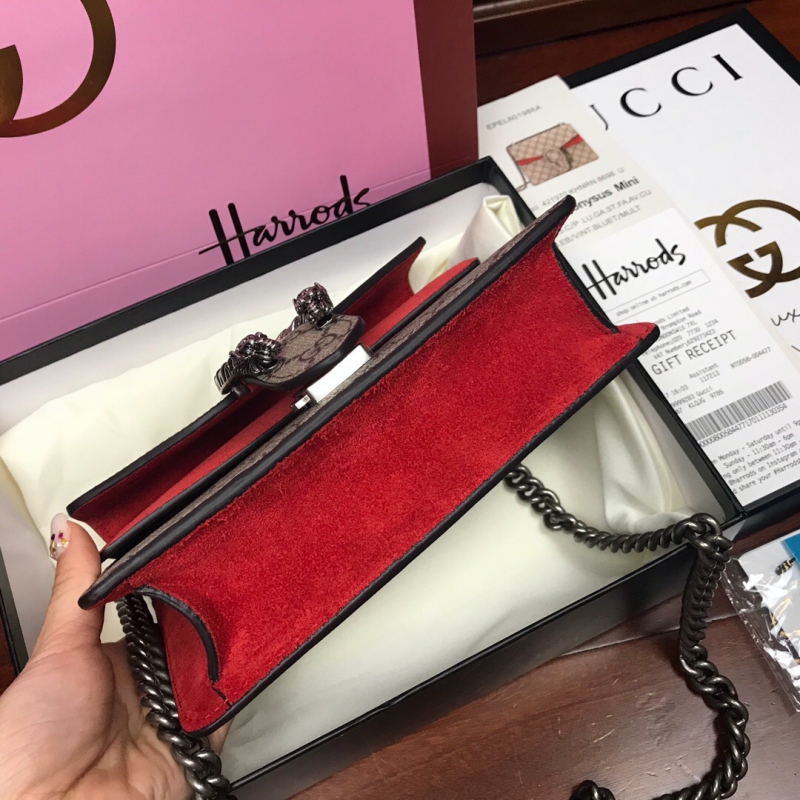 421970 Gucci Dionysus系列高級人造帆布肩背包 Gucci酒神包 紅色