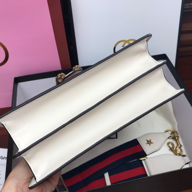 448075 Gucci Dionysus 系列皮革手提包 Gucci竹節酒神包 白色