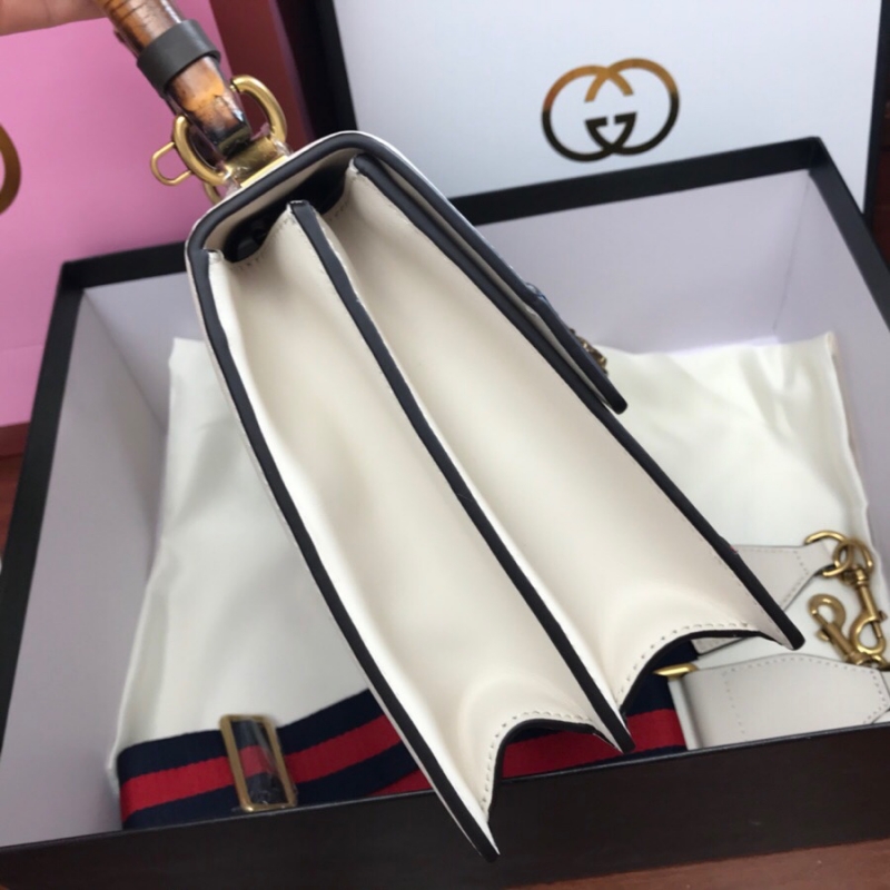 448075 Gucci Dionysus 系列皮革手提包 Gucci竹節酒神包 白色