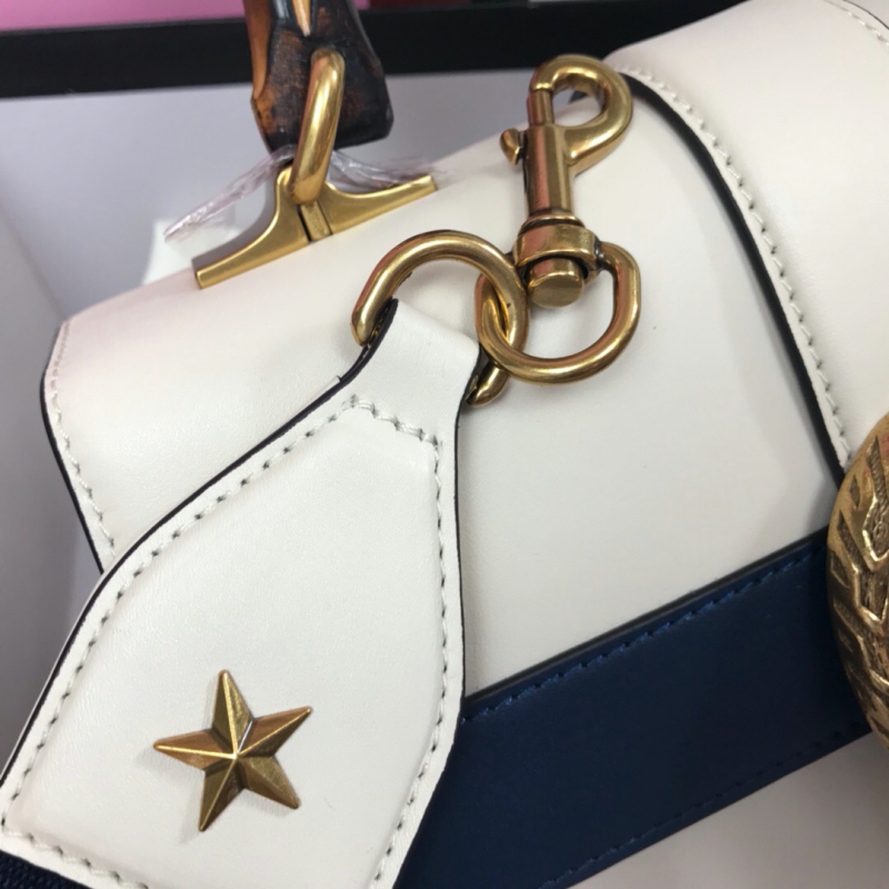 448075 Gucci Dionysus 系列皮革手提包 Gucci竹節酒神包 白色