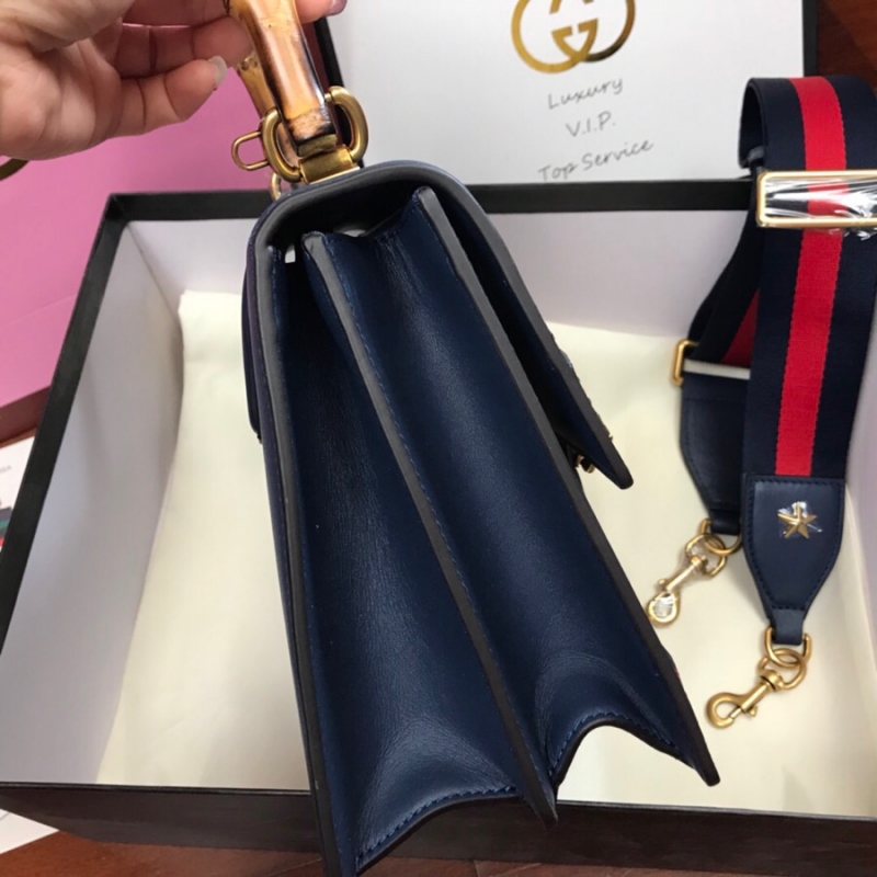 448075 Gucci Dionysus 系列皮革手提包 Gucci竹節酒神包 藍色