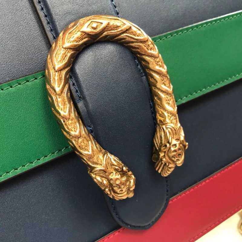 448075 Gucci Dionysus 系列皮革手提包 Gucci竹節酒神包 藍色