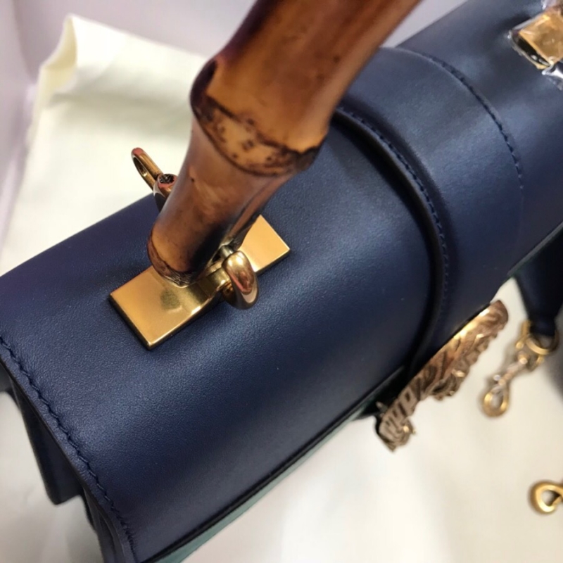 448075 Gucci Dionysus 系列皮革手提包 Gucci竹節酒神包 藍色