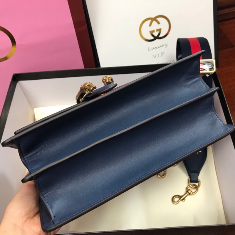 448075 Gucci Dionysus 系列皮革手提包 Gucci竹節酒神包 藍色