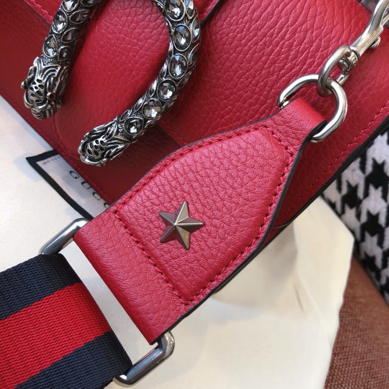 448075 GUCCI Dionysus 系列 皮革 竹節提手 Gucci酒神包 芙蓉紅