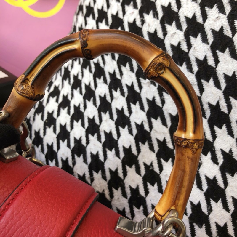 448075 GUCCI Dionysus 系列 皮革 竹節提手 Gucci酒神包 芙蓉紅