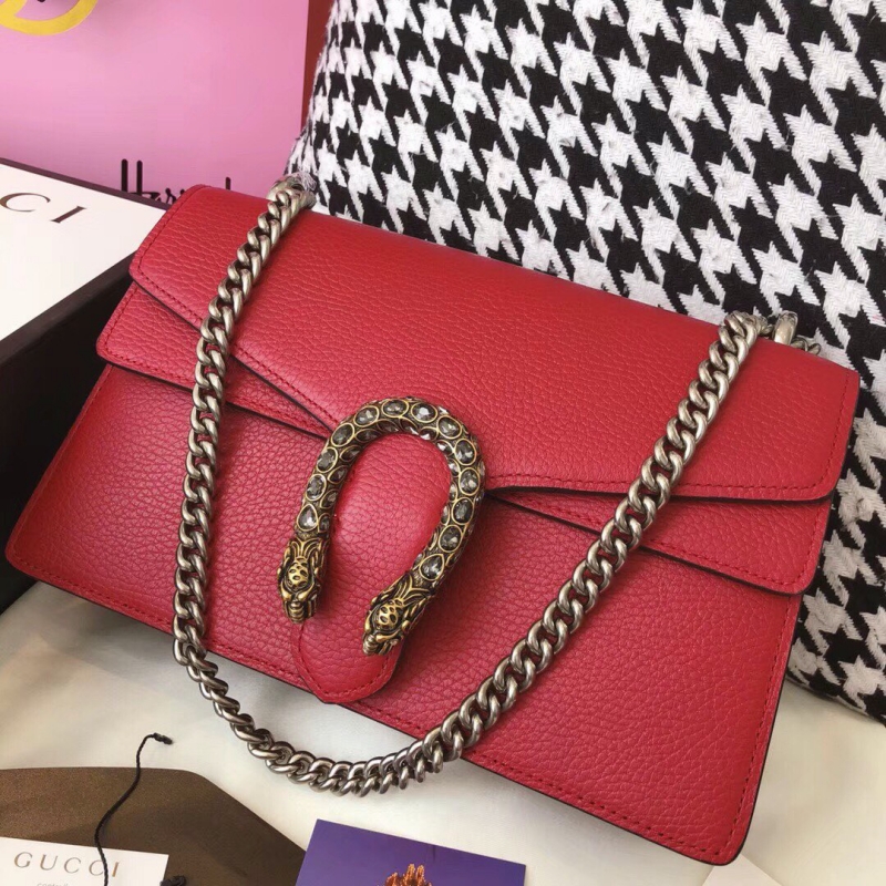 400249 Dionysus系列 Gucci酒神鏈條肩背包 Gucci女包 紅色