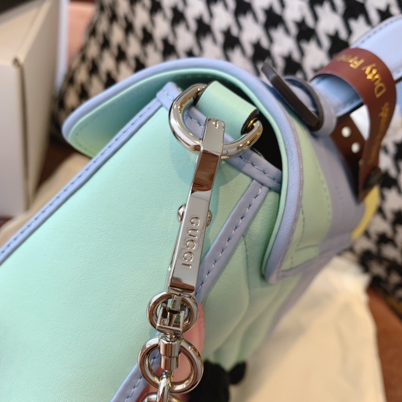 547260 Gucci GG Marmont馬卡龍系列迷你手提包 絎縫V型皮革 淡彩色