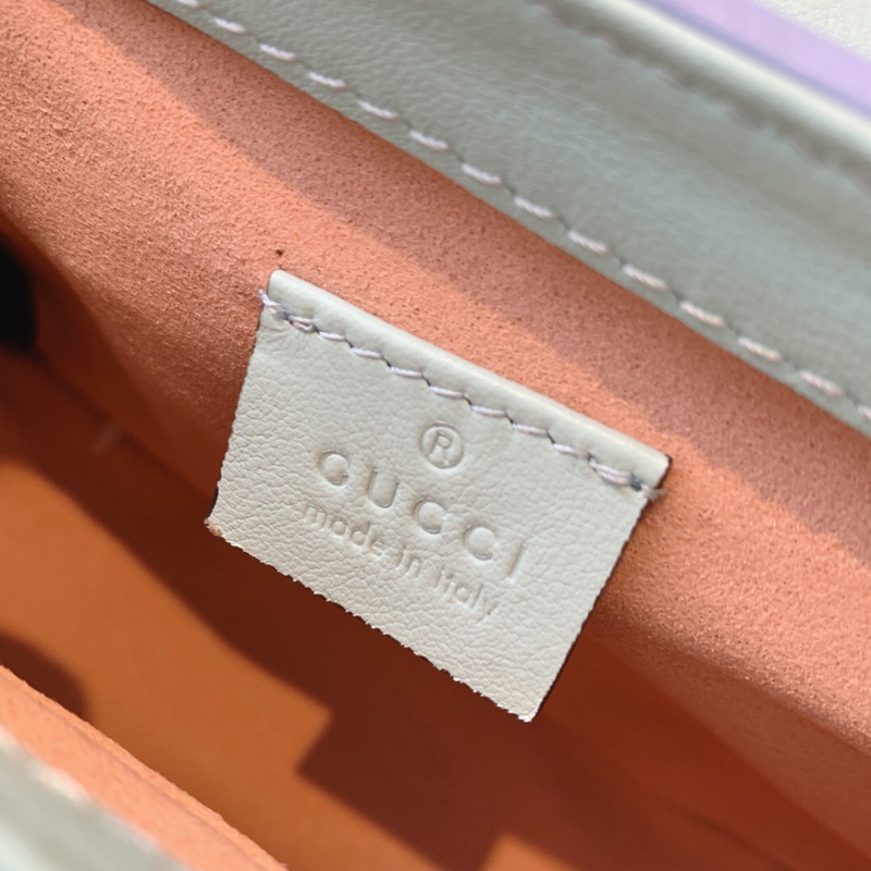 547260 Gucci GG Marmont馬卡龍系列迷你手提包 絎縫V型皮革 淡彩色