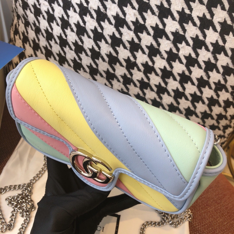 443497 Gucci GG Marmont系列小號肩背包 馬卡龍系列女包 淡彩色