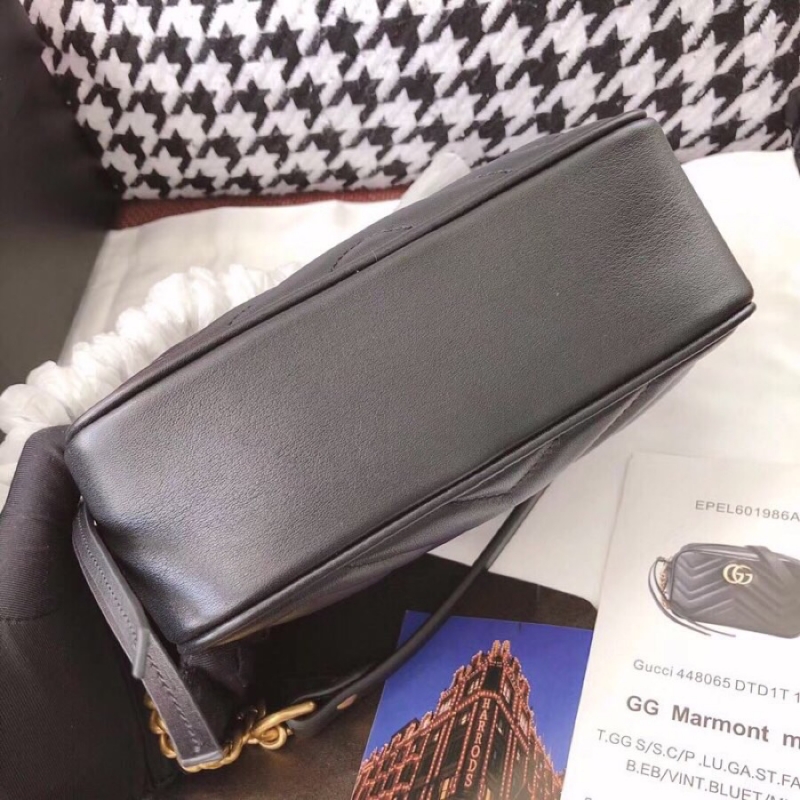 448065 Gucci GG Marmont系列絎縫迷你手袋 古馳相機包 黑色