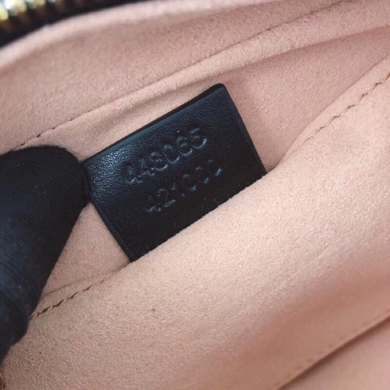 448065 Gucci GG Marmont系列絎縫迷你手袋 古馳相機包 黑色