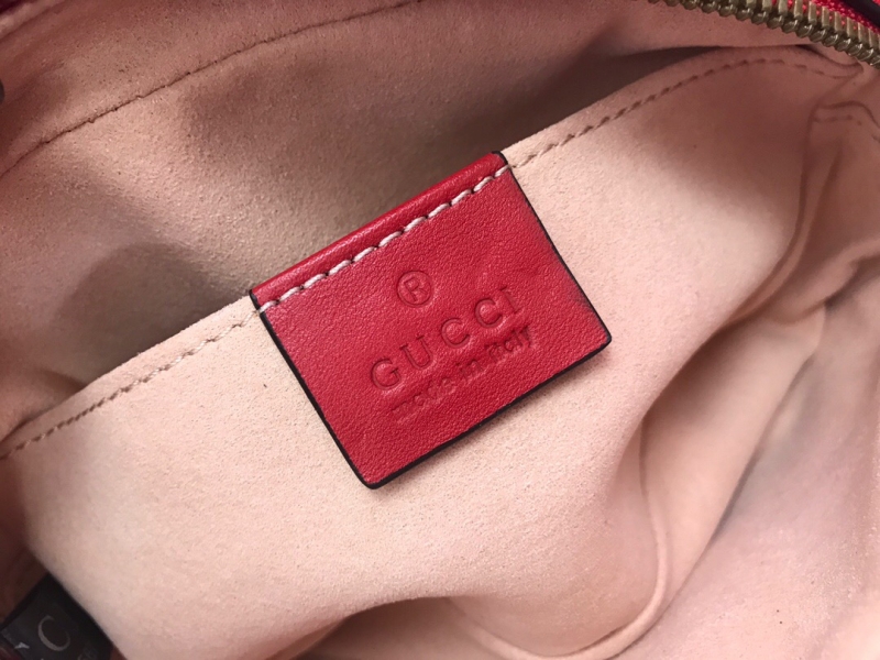 476434 Gucci GG Marmont系列絎縫皮革腰包 古馳腰包 紅色