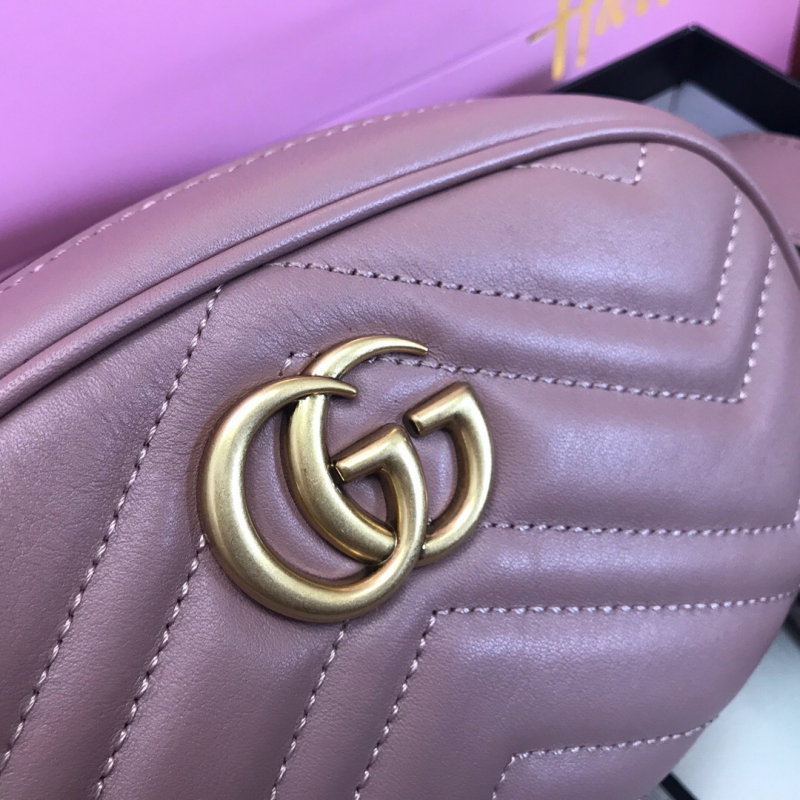 476434 Gucci GG Marmont系列絎縫皮革腰包 古馳腰包 裸色