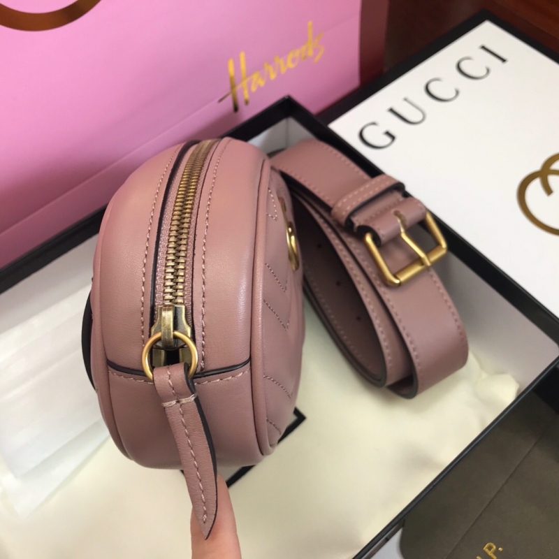 476434 Gucci GG Marmont系列絎縫皮革腰包 古馳腰包 裸色