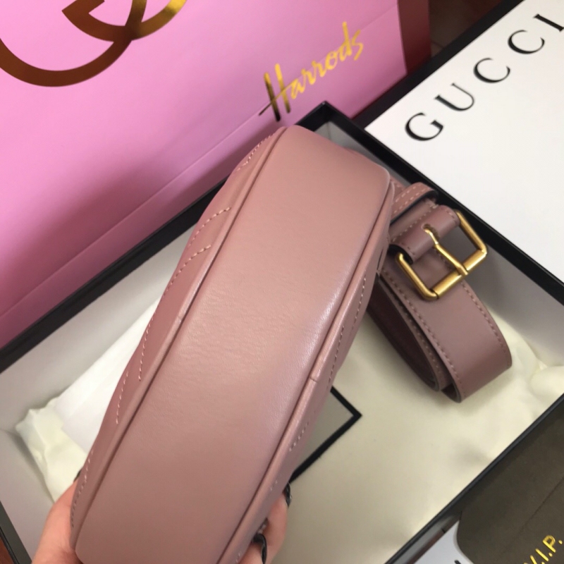 476434 Gucci GG Marmont系列絎縫皮革腰包 古馳腰包 裸色