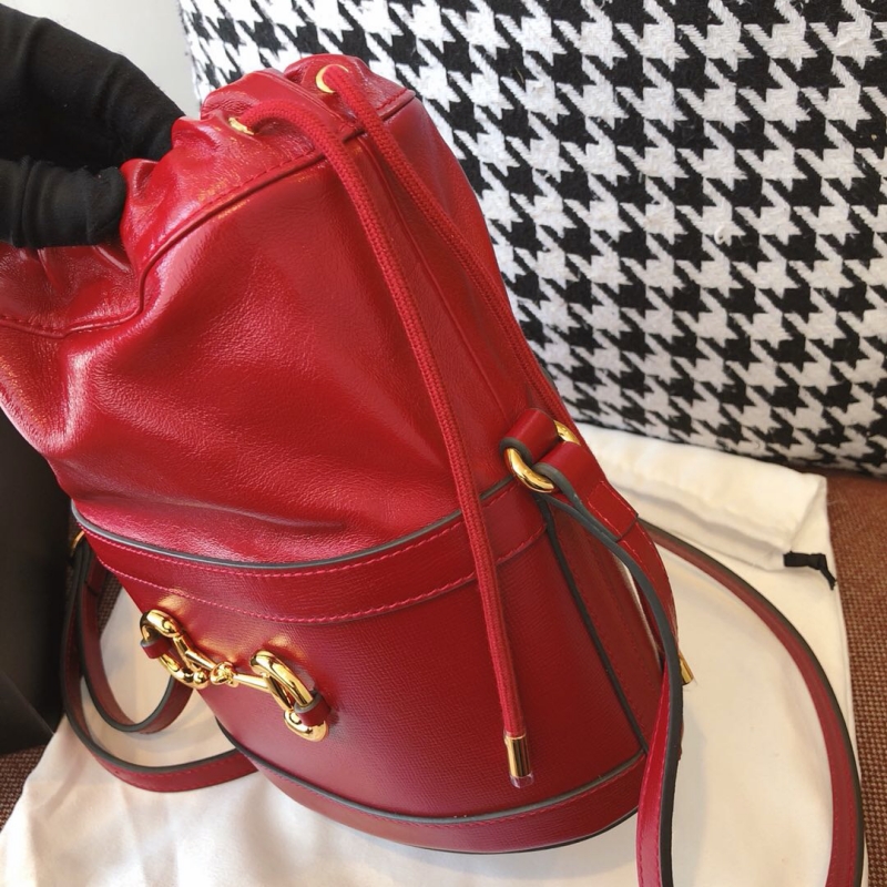 602118 Gucci Gucci 馬銜扣1955系列水桶包 古馳水桶包 紅色