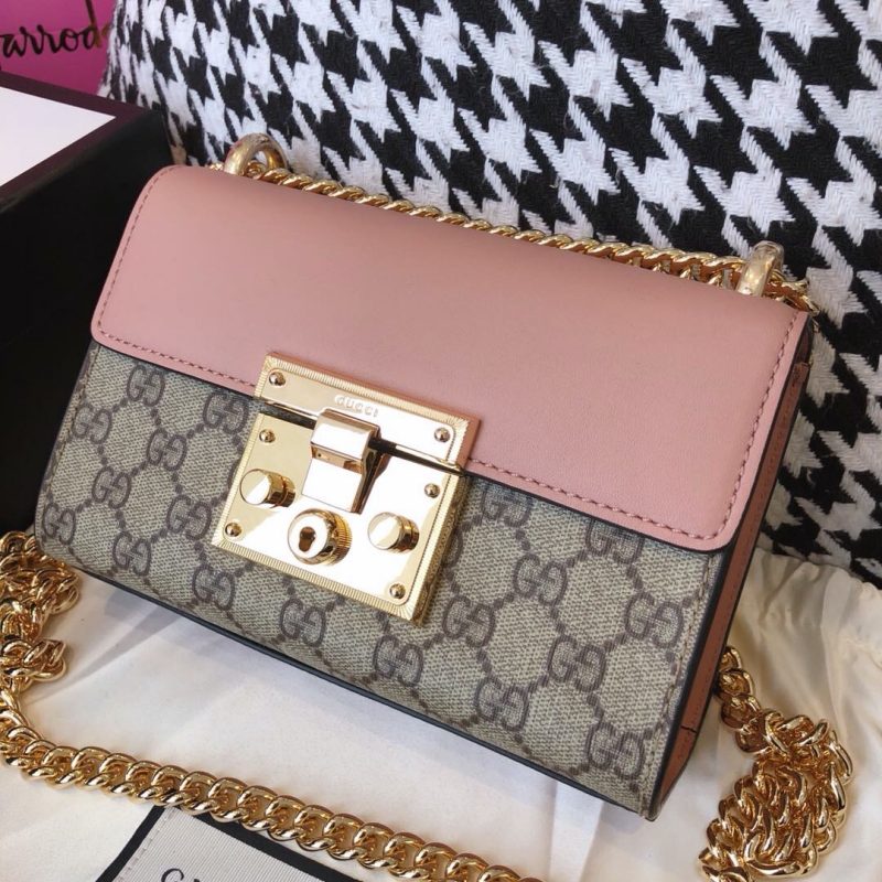 409487 Gucci Padlock系列小號GG肩背包 古馳單肩包 粉色