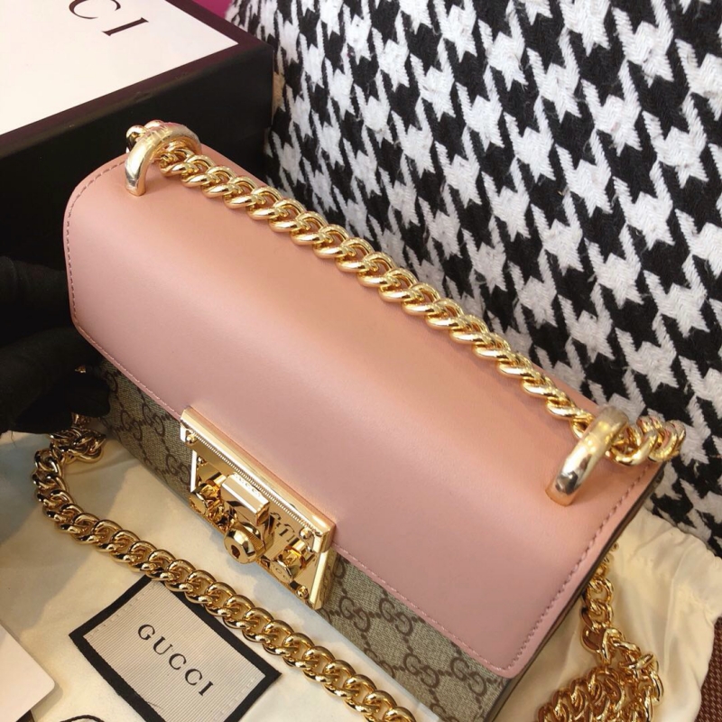 409487 Gucci Padlock系列小號GG肩背包 古馳單肩包 粉色