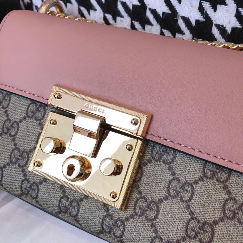 409487 Gucci Padlock系列小號GG肩背包 古馳單肩包 粉色