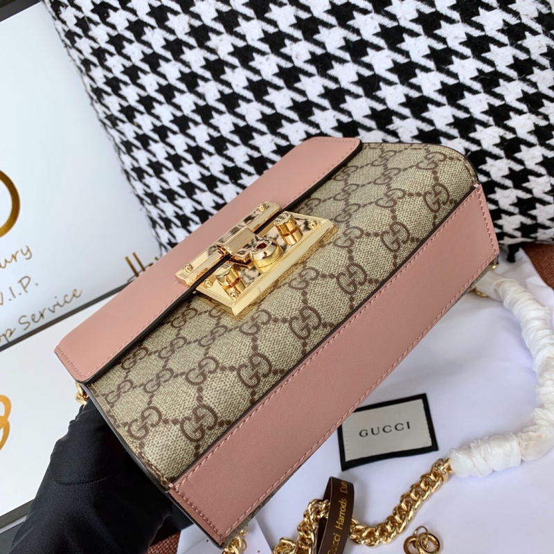 409487 Gucci Padlock系列小號GG肩背包 古馳單肩包 粉色