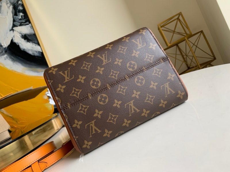 M45376 LV FOLD TOTE 中號手袋 Monogram 帆布配小牛皮女包 奶白色