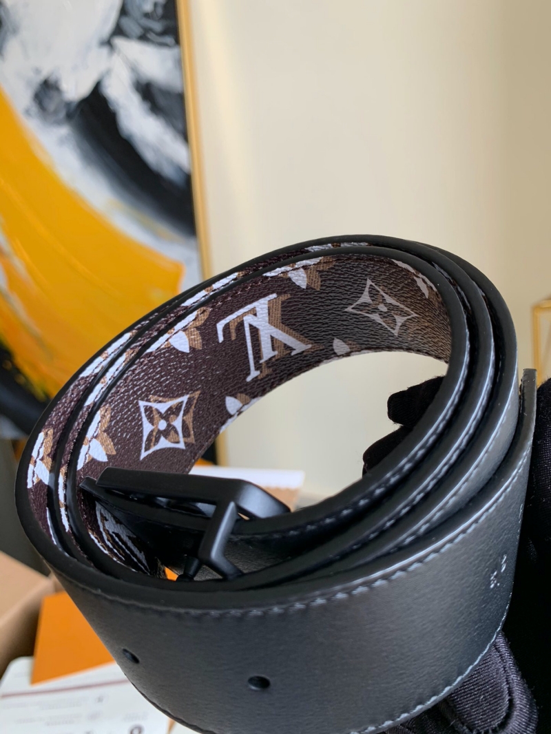 MP241U LV SHAPE 雙面腰帶 啞光扣頭男士腰帶40cm 黑色