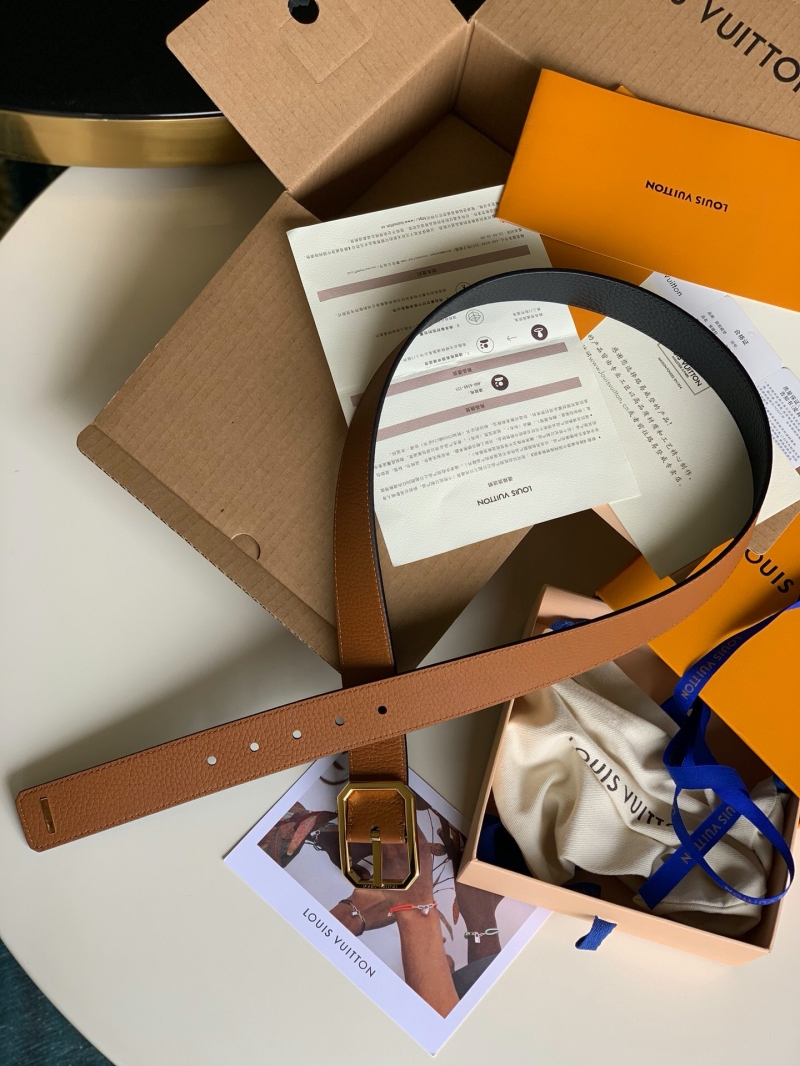 M0231T LV STAPLES 雙面腰帶 LV方形搭扣男士皮帶 藍色