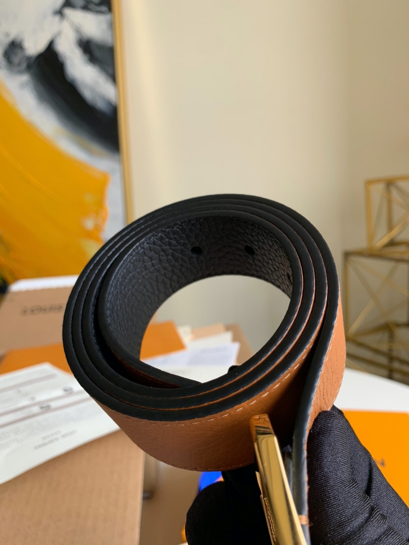 M0231T LV STAPLES 雙面腰帶 LV方形搭扣男士皮帶 藍色