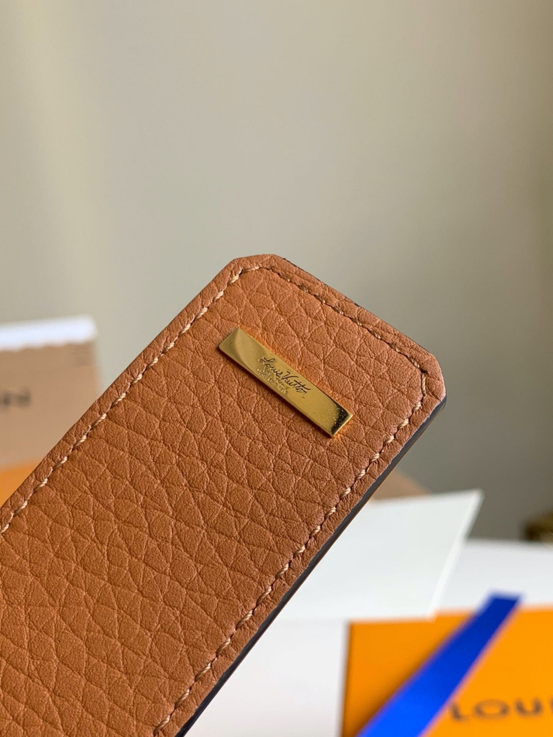 M0231T LV STAPLES 雙面腰帶 LV方形搭扣男士皮帶 藍色