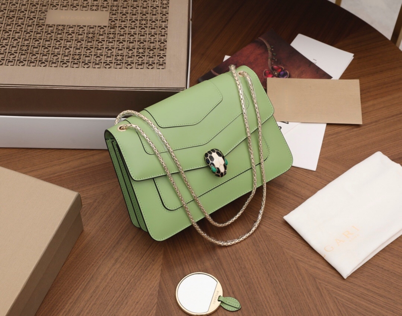 Bvlgari寶格麗 Serpenti Forever系列女包 寶格麗蛇頭包 綠色