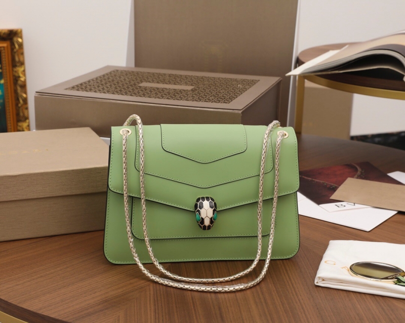 Bvlgari寶格麗 Serpenti Forever系列女包 寶格麗蛇頭包 綠色
