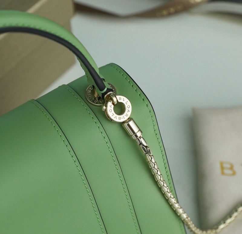 Bvlagari寶格麗 Serpenti Forever系列翻蓋女包 寶格麗手提蛇頭包 綠色