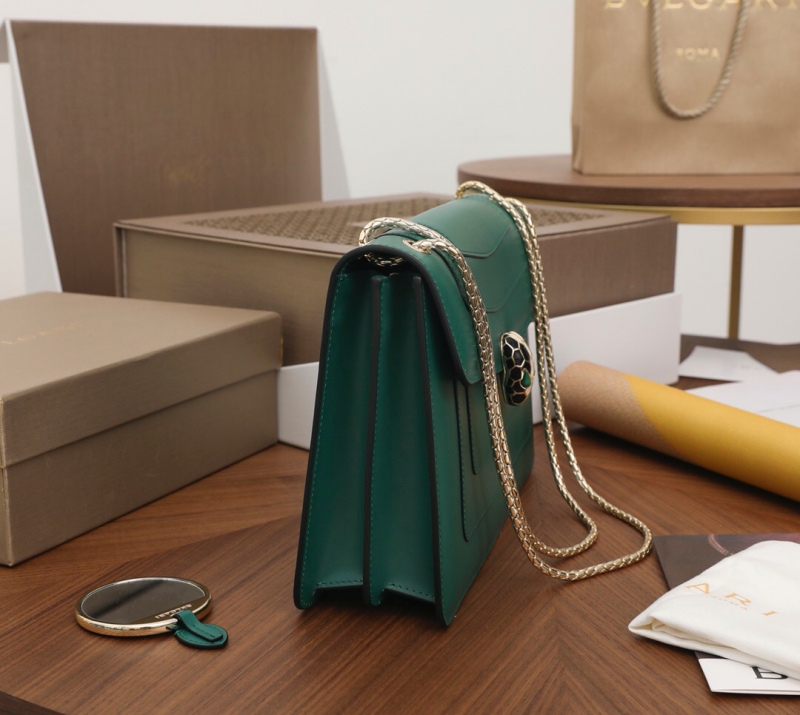 Bvlgari寶格麗 Serpenti Forever系列女包 Bvlgari蛇頭包 森林綠