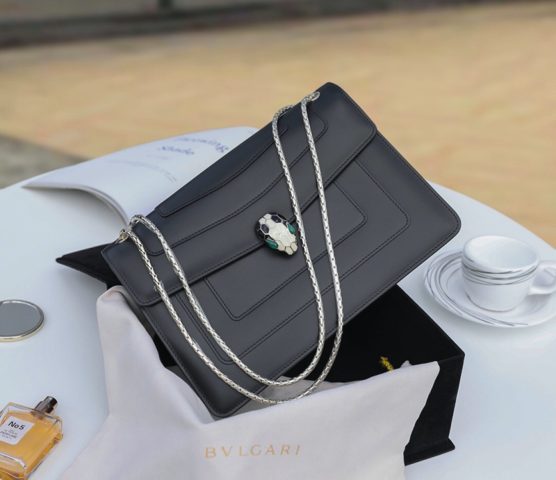Bvlgari寶格麗 Serpenti Forever系列女包 Bvlgari蛇頭包 黑色