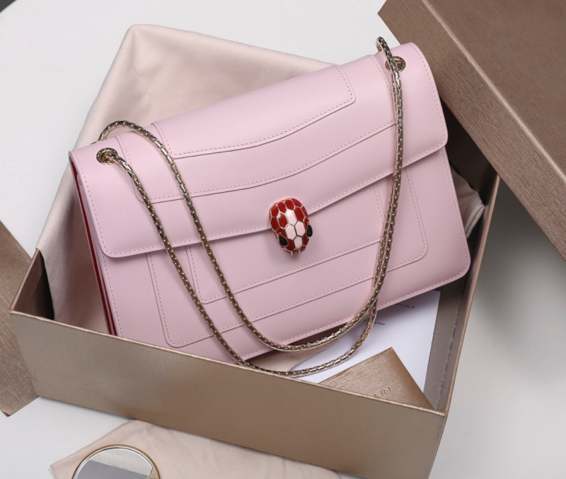 Bvlgari寶格麗 Serpenti Forever系列女包 Bvlgari蛇頭包 粉色